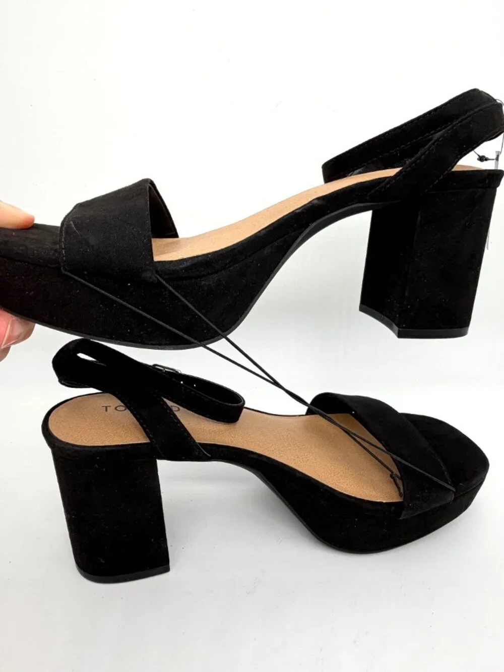 New Torrid Black Platform Block Heel Sandals - Size 8WW